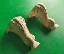 Load image into Gallery viewer, Pair of Little Carved Legs, Set 2pc, classic style legs, baroque legs, wooden legs, queen anne style
