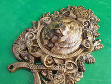 Load image into Gallery viewer, Bear decor, Carved Bear, Celtic wood carving, Viking carving, Celtic Lord Of Woods, Wall art, Wall decor, Wall hanging