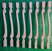 Load image into Gallery viewer, Carved newel post of wood, carved bannister of wood, stair columns Custom size wood balusters for stairs