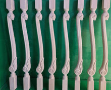 Load image into Gallery viewer, Carved newel post of wood, carved bannister of wood, stair columns Custom size wood balusters for stairs