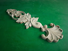 Load image into Gallery viewer, Flower Carved Applique Onlay, 1pc, Home Wall Embellishments, Furniture Carving, Wood Onlay
