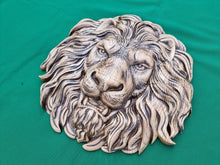 Load image into Gallery viewer, Beautiful Lion Head of wood, Painted, 1pc, Applique furniture decor DIY Furniture Trim Supplies wall ornaments pediments