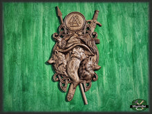 Load image into Gallery viewer, Odin Scandinavian God, Odin the Allfather, Celtic wood carving, Viking carving