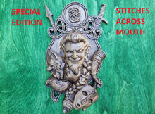 Load image into Gallery viewer, Loki God sculpture made of Wood, Home altar, heathen god and goddess altar mythology wood sculpture Scandinavian gods