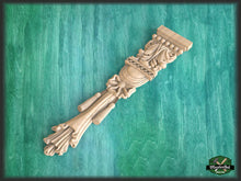 Load image into Gallery viewer, Floral carved drop onlay, Interior decor appliques, 1pc, Home Wall Embellishments, Furniture Carving, Wood Onlay