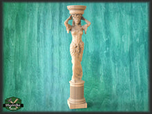 Load image into Gallery viewer, Caryatid baluster of wood, woman baluster, stair balusters, Custom size wood balusters for stairs