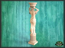 Load image into Gallery viewer, Caryatid baluster of wood, woman baluster, stair balusters, Custom size wood balusters for stairs