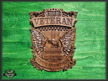 Load image into Gallery viewer, I am a veteran, carved panel of wood, Veterans day gift, American military
