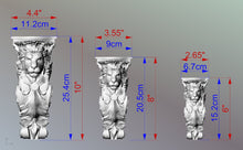 Load image into Gallery viewer, Pair of Corbels Lion, Unpainted, Decorative Carved Wooden Corbel, Home Wall Embellishments, wood onlays, wood wall art decor