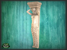 Load image into Gallery viewer, Carved Corbel Caryatid For Interior Decoration, Unpainted, Home Wall Embellishments, wood onlays, wood wall art decor