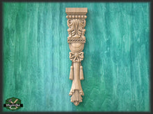 Load image into Gallery viewer, Floral carved drop onlay, Interior decor appliques, 1pc, Home Wall Embellishments, Furniture Carving, Wood Onlay