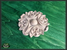 Load image into Gallery viewer, Carved Flower Unpainted, 1 piece, Home Wall Embellishments, wood onlays, wood wall art decor