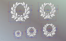 Load image into Gallery viewer, Laurel wreath of wood, bays carved in wood, wreath on the wall