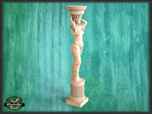 Load image into Gallery viewer, Caryatid baluster of wood, woman baluster, stair balusters, Custom size wood balusters for stairs