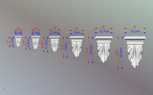 Load image into Gallery viewer, Acanthus leaf drop applique, 2pcs, Antique wooden onlay, Furniture wooden applique Unpainted, Set 2pc, Home Wall Embellishments