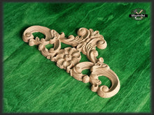 Load image into Gallery viewer, Classical Custom Center Onlay With Scrolls, 1pc, Home Wall Embellishments, Furniture Carving, Wood Onlay