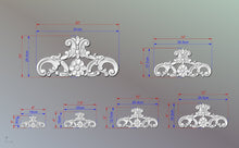 Load image into Gallery viewer, Classical Custom Center Onlay With Scrolls, 1pc, Home Wall Embellishments, Furniture Carving, Wood Onlay