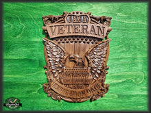 Load image into Gallery viewer, I am a veteran, carved panel of wood, Veterans day gift, American military