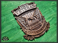 Load image into Gallery viewer, I am a veteran, carved panel of wood, Veterans day gift, American military