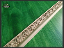 Load image into Gallery viewer, Antique bagette of wood, 40" Carved wooden Baguette, Carved timber unfinished wood trim moulding corner piece for craft woodwork projects