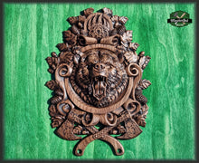Load image into Gallery viewer, Angry Celtic Bear, Celtic wood carving, Viking carving, Celtic Lord Of Woods, Wall art, Wall decor, Wall hanging