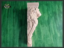 Load image into Gallery viewer, Carved Corbel Lion , Unpainted, Decorative Carved Wooden Corbel, 1pc, Home Wall Embellishments, wood onlays, wood wall art decor