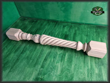 Load image into Gallery viewer, Carved balustrade of wood, carved banister of wood, stair balusters, Custom size wood balusters for stairs