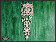 Load image into Gallery viewer, Ornate Carved Wood Appliques For Fireplace, Unpainted, Carved decorative floral onlays, 1pc, Home Wall Embellishments, Furniture Carving