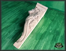 Load image into Gallery viewer, Carved Corbel Lion , Unpainted, Decorative Carved Wooden Corbel, 1pc, Home Wall Embellishments, wood onlays, wood wall art decor