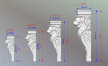 Load image into Gallery viewer, Carved Corbel Lion , Unpainted, Decorative Carved Wooden Corbel, 1pc, Home Wall Embellishments, wood onlays, wood wall art decor