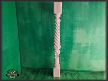 Load image into Gallery viewer, Carved balustrade of wood, carved banister of wood, stair balusters, Custom size wood balusters for stairs