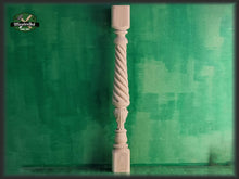 Load image into Gallery viewer, Carved balustrade of wood, carved banister of wood, stair balusters, Custom size wood balusters for stairs