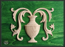 Load image into Gallery viewer, Large Interior Wooden Millwork Applique, 1 piece, Home Wall Embellishments, wood onlays, wood wall art decor