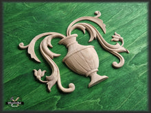 Load image into Gallery viewer, Large Interior Wooden Millwork Applique, 1 piece, Home Wall Embellishments, wood onlays, wood wall art decor