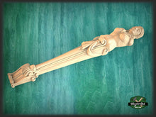 Load image into Gallery viewer, Caryatid Carved Corbel, Unpainted, Decorative Caryatid of wood, 1pc, Home Wall Embellishments, wood onlays