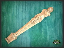 Load image into Gallery viewer, Caryatid Carved Corbel, Unpainted, Decorative Caryatid of wood, 1pc, Home Wall Embellishments, wood onlays