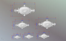 Load image into Gallery viewer, Furniture oval rosette decor, Classic style floral rosette onlay, carved decoration of wood, wooden onlay, wall hanging