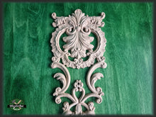 Load image into Gallery viewer, Ornate Carved Wood Appliques For Fireplace, Unpainted, Carved decorative floral onlays, 1pc, Home Wall Embellishments, Furniture Carving