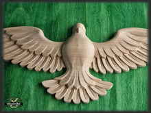 Load image into Gallery viewer, Flying Dove Wooden Wall Decor, Unfinished Carved Bird, Wedding Dove, Symbol of Peace and Innocence,Pigeon,Holy Spirit Dove Church