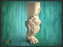 Load image into Gallery viewer, Legs Lion claws and Lion head, 1 piece, classic style lion feet, baroque legs, wooden feets, queen anne style