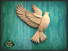 Load image into Gallery viewer, Dove Wooden Wall Decor, Unfinished Carved Bird, Wedding Dove, Symbol of Peace and Innocence,Pigeon,Holy Spirit Dove Church