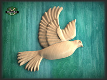 Load image into Gallery viewer, Dove Wooden Wall Decor, Unfinished Carved Bird, Wedding Dove, Symbol of Peace and Innocence,Pigeon,Holy Spirit Dove Church