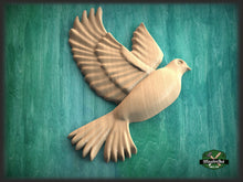 Load image into Gallery viewer, Dove Wooden Wall Decor, Unfinished Carved Bird, Wedding Dove, Symbol of Peace and Innocence,Pigeon,Holy Spirit Dove Church