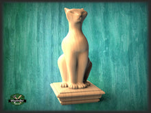 Load image into Gallery viewer, Cat Wooden Finial for Staircase Newel Post, Cat finial bed post, Cat statue of wood