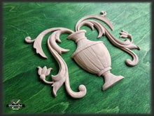 Load image into Gallery viewer, Large Interior Wooden Millwork Applique, 1 piece, Home Wall Embellishments, wood onlays, wood wall art decor