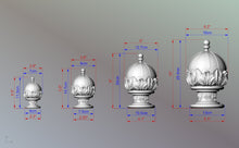 Load image into Gallery viewer, Decorative Architectural Wooden Finial, Staircase Newel Post Cap, Curtain rod finial