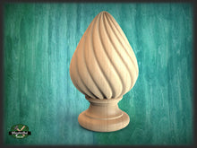 Load image into Gallery viewer, Decorative Twisted Wooden Finial, Staircase Newel Post Cap