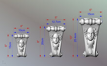 Load image into Gallery viewer, Corbel Human Face, Unpainted, Decorative Carved Wooden Corbel, 1pc, Home Wall Embellishments, wood onlays, wood wall art decor