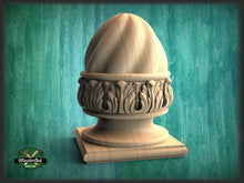Load image into Gallery viewer, Carved Post Finials with square base, Staircase Newel Post Cap, Bed finials