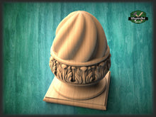 Load image into Gallery viewer, Carved Post Finials with square base, Staircase Newel Post Cap, Bed finials